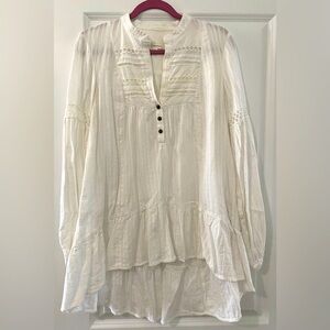Baby doll white linen top